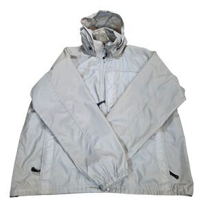 L.L. Bean Men's XL Stowaway Wind Jacket Full Zip Hooded Gray Packable Shell XL